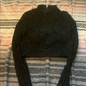 Sparkly turtleneck crop top